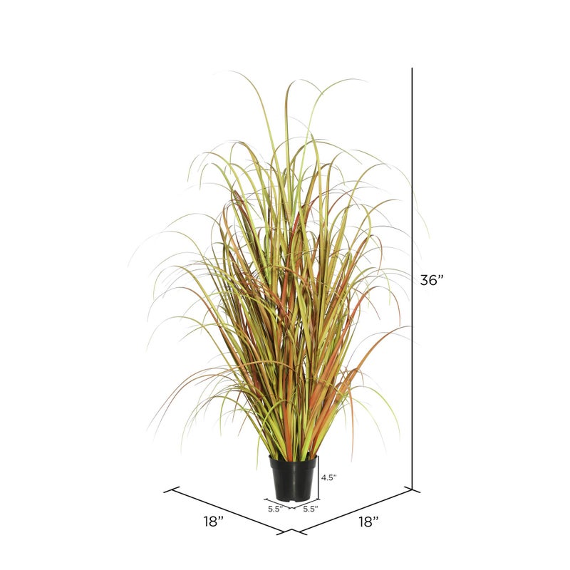 Vickerman Everyday 36" Artificial Mixed Brown Grass with Black Plastic Pot - Faux Grass Plant Decor - Home Or Office Indoor Greenery Accent - Image 3